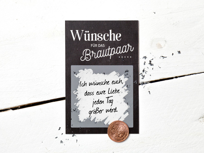 Rubbellose Hochzeit
 Wünsche für das Brautpaar zur Hochzeit im Tafellook