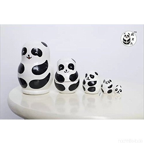 Russische Geschenke
 Satz von 5 Panda handgemachte hölzerne Schachtelung