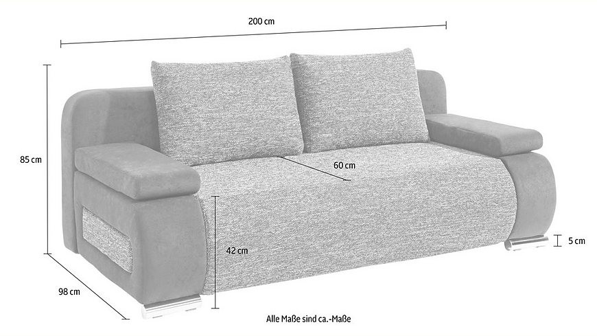 Schlafsofa Mit Led
 Collection AB Schlafsofa wahlweise mit LED