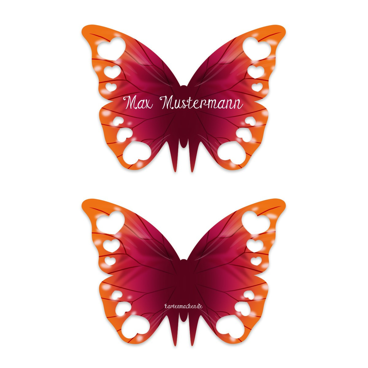 Schmetterling Hochzeit
 Tischkarte zur Hochzeit als Schmetterling Lila