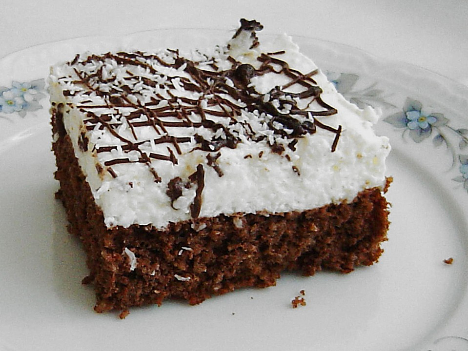 Schoko Kokos Kuchen
 Schoko Joghurt Sahne Kokos Kuchen Rezept mit Bild