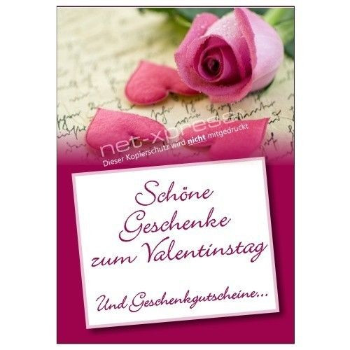 Schöne Valentinstag Geschenke
 Poster Schöne Geschenke zum Valentinstag A1 Werbeplakat