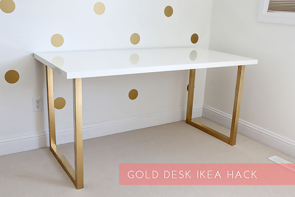 Schreibtisch Ikea
 Dein Ikea Schreibtisch im Gold Look