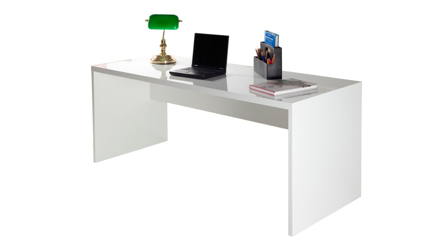 Schreibtisch Weiß Hochglanz
 Schreibtisch KRONOS Büromöbel weiß hochglanz lackiert