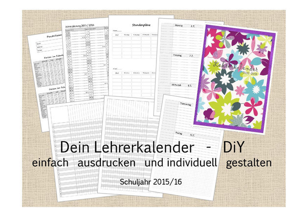 Schul Diy
 Wochenplaner Kalender für Lehrer Unterricht Schule DIY