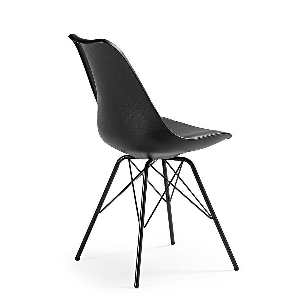 Schwarzer Stuhl
 Schwarzer Stuhl mit Sitzschale aus Kunstleder & Kunststoff