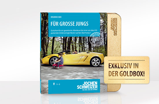 Schweizer Geschenke
 Für große Jungs Erlebnis Box von Jochen Schweizer