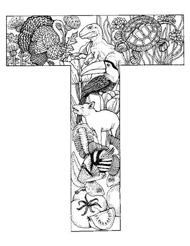 Schwierige Ausmalbilder Für Erwachsene Buchstaben
 Alphabet Animal Coloring Pages T mandalas