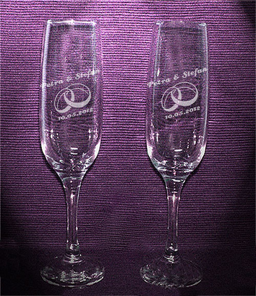Sektgläser Gravur Hochzeit
 2 Stck Sektgläser mit individueller Glas Gravur