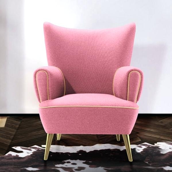 Sessel Rosa
 Sessel Rosa Modern Samt Sessel Rosa Gold