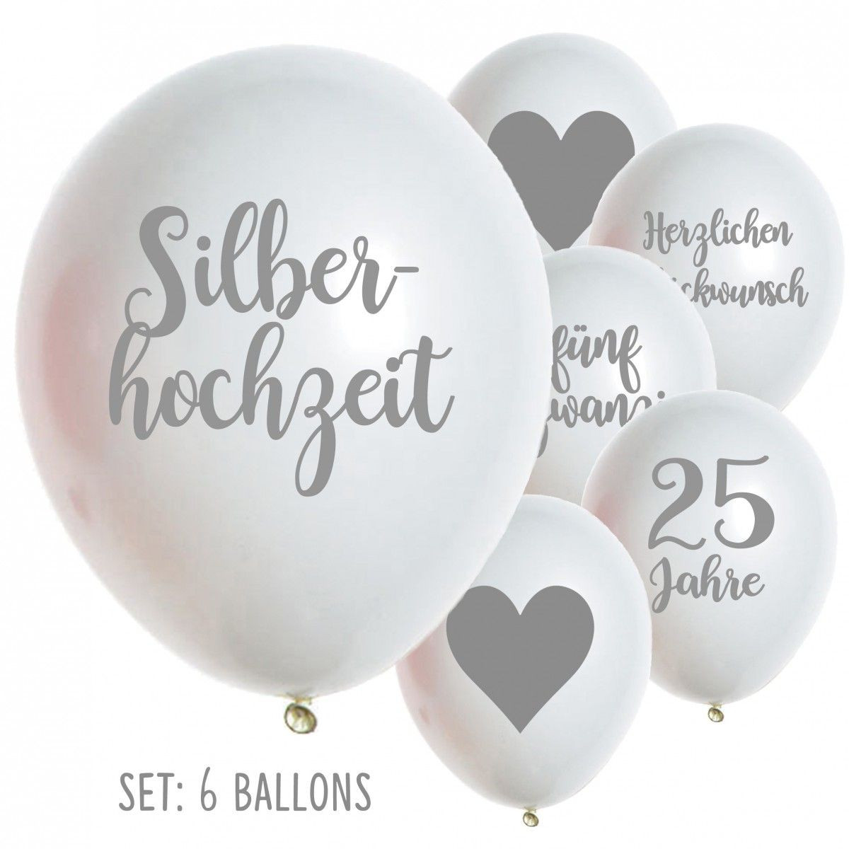 Silber Hochzeit
 Latexballon Silberhochzeit 25 Jahre