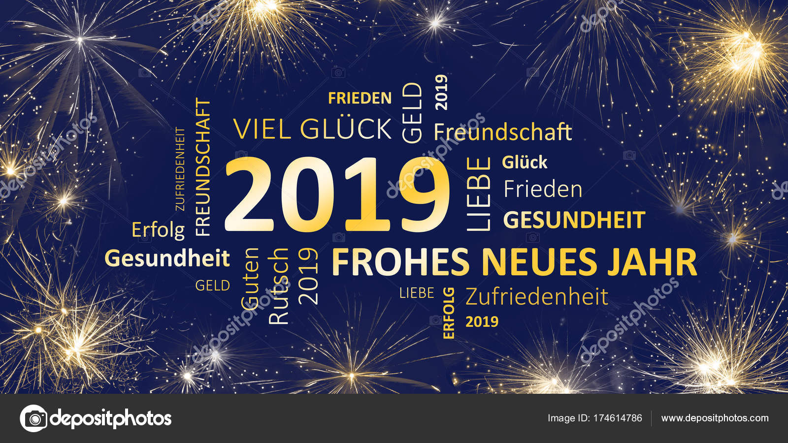 Silvester Frisuren 2019
 deutschen Silvester Karte 2019 mit guten Wünschen