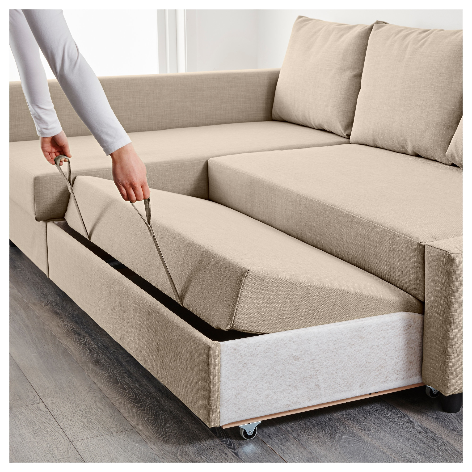 Sofa Bed
 FRIHETEN Corner sofa bed with storage Skiftebo beige IKEA