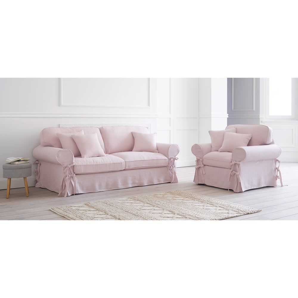 Sofa Bezug
 Ausziehbares 3 4 Sitzer Sofa Bezug aus rosafarbenem