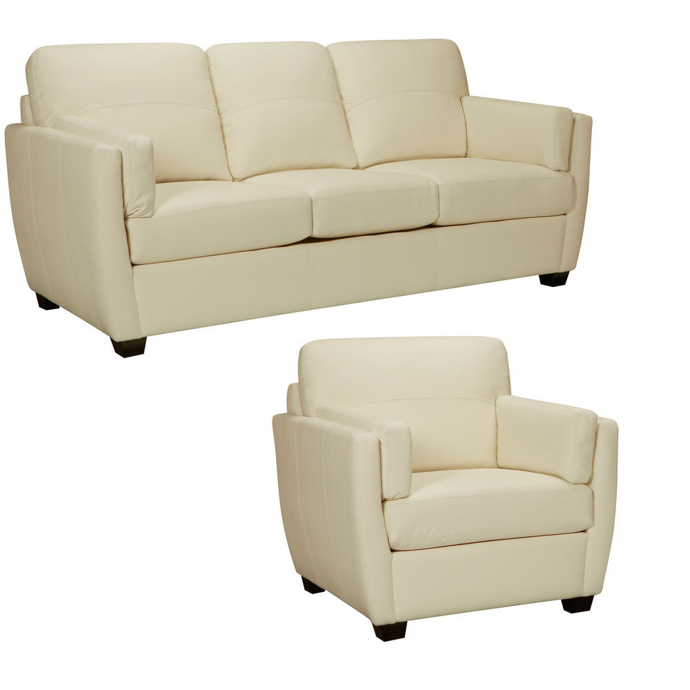 Sofa Ebay
 Hamilton Ivory Italian Leather Sofa and Chair