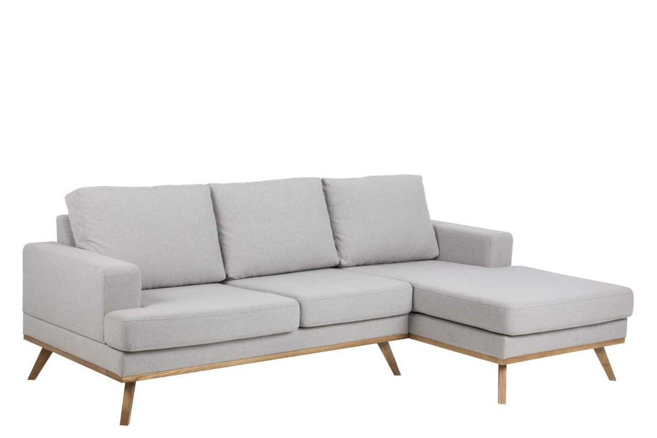 Sofa Hellgrau
 Sofa NORWICH hellgrau mit Chaiselongue rechts