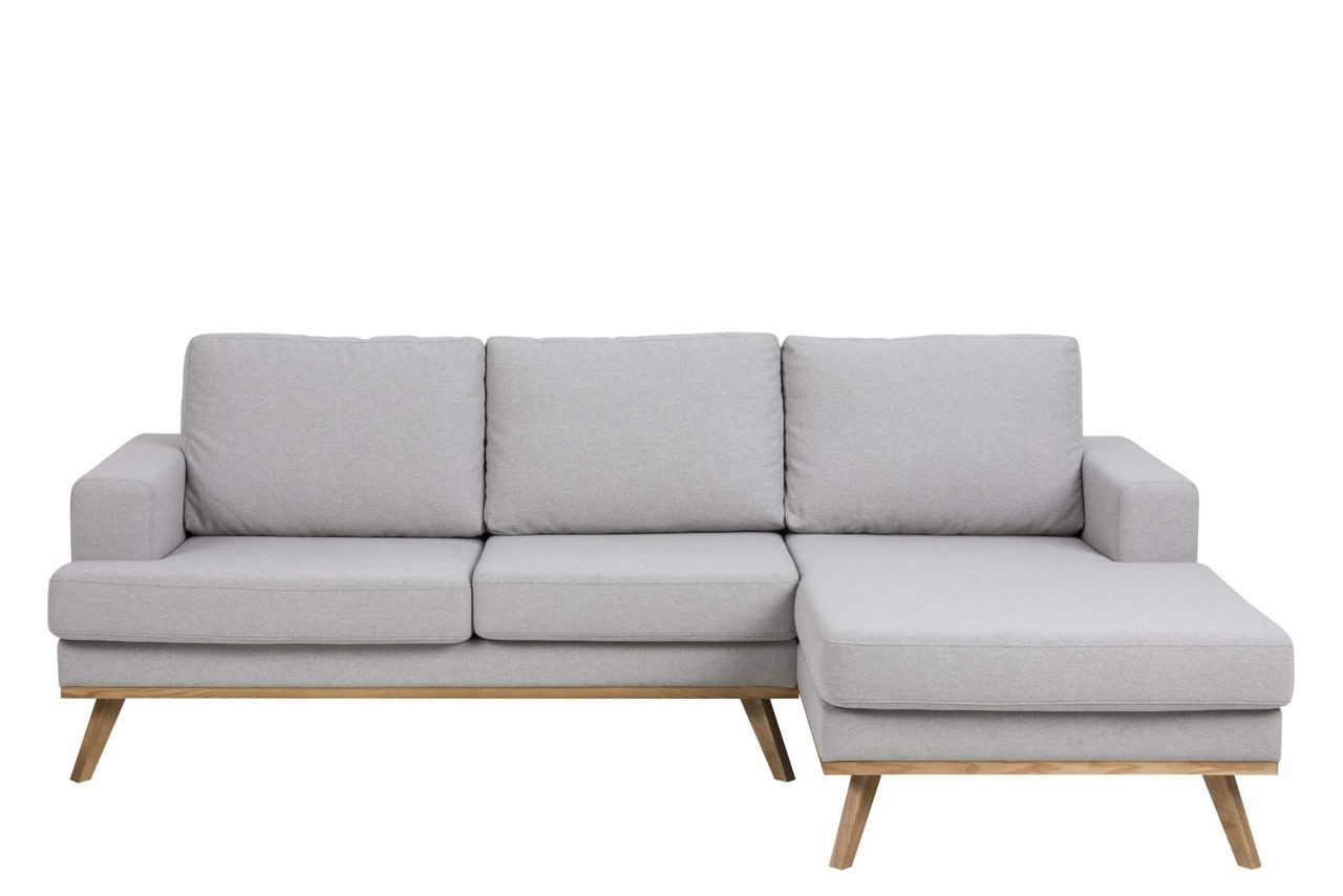 Sofa Hellgrau
 Sofa NORWICH hellgrau mit Chaiselongue rechts