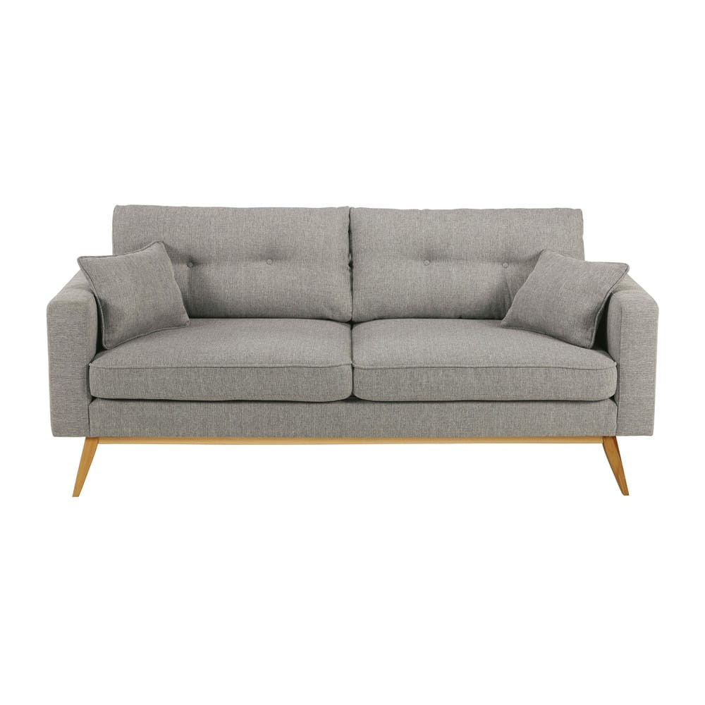 Sofa Hellgrau
 Skandinavisches 3 Sitzer Sofa hellgrau Brooke