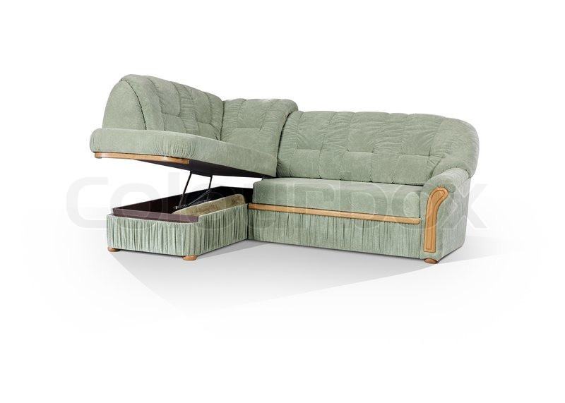 Sofa Mit Boxen
 Eckige Sofa mit Boxen für Wäsche auf einem weißen