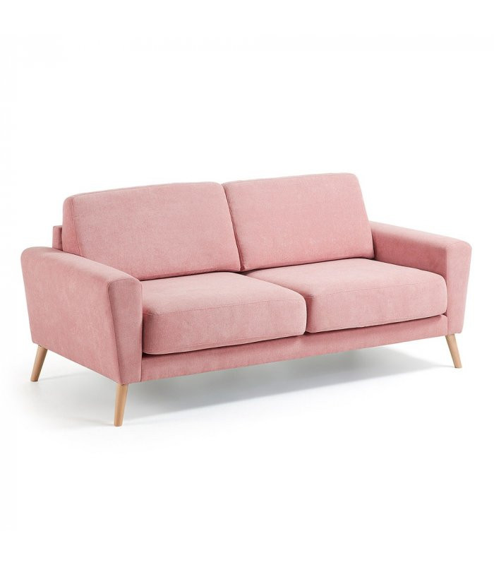 Sofa Rosa
 Sofá 3 plazas rosa con patas de madera SNATCH