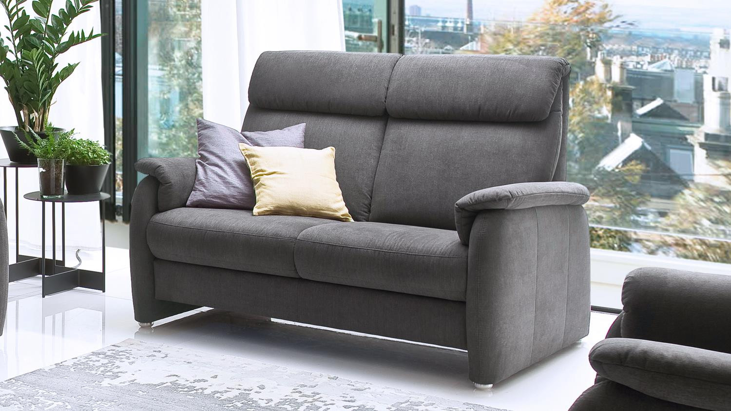 Sofa Stoff
 Sofa 3600 2 Sitzer Stoff grau mit Federkern und