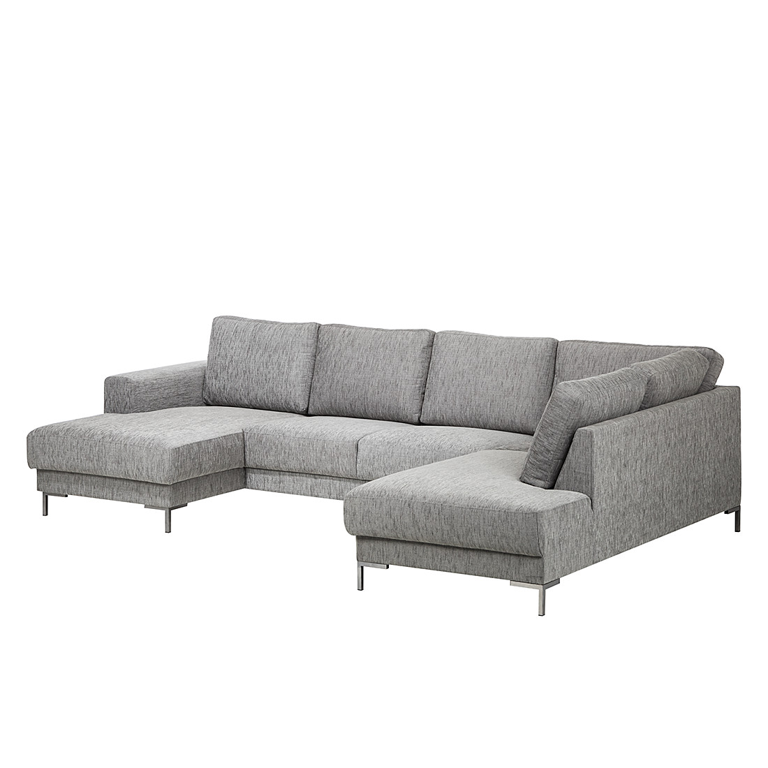 Sofa Stoff
 Wohnlandschaft Ecksofa Stoff Grau Sofa Couch Eckcouch