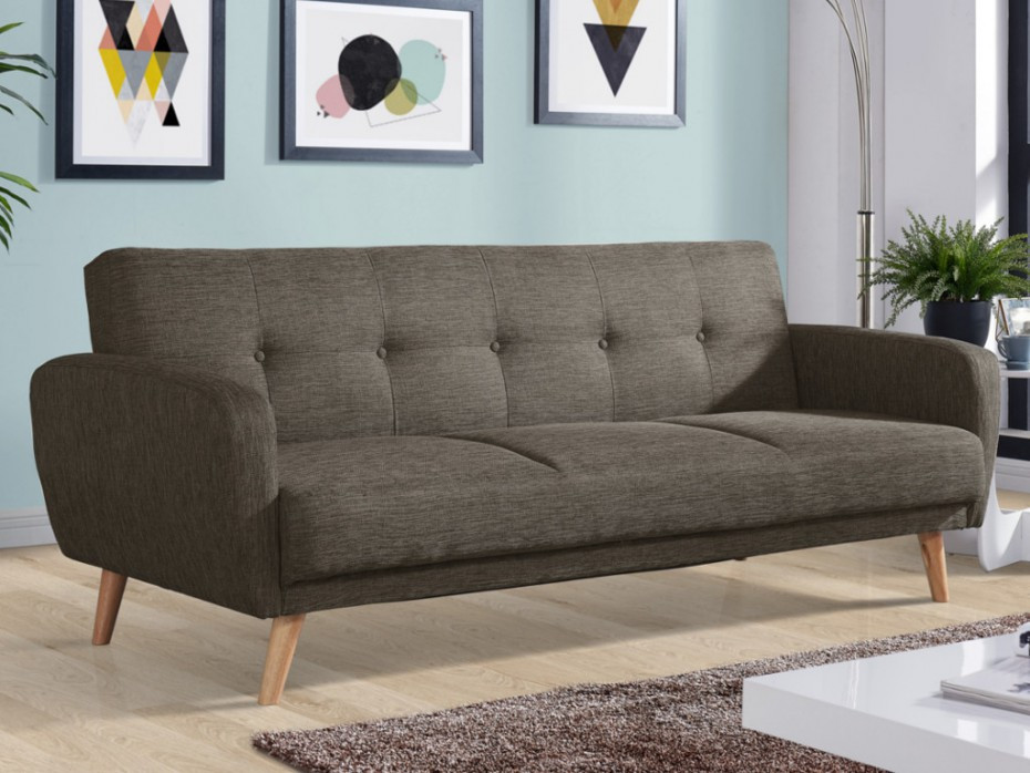 Sofa Stoff
 3 Sitzer Sofa Stoff mit Bettfunktion Maelo 2 Farben kaufen