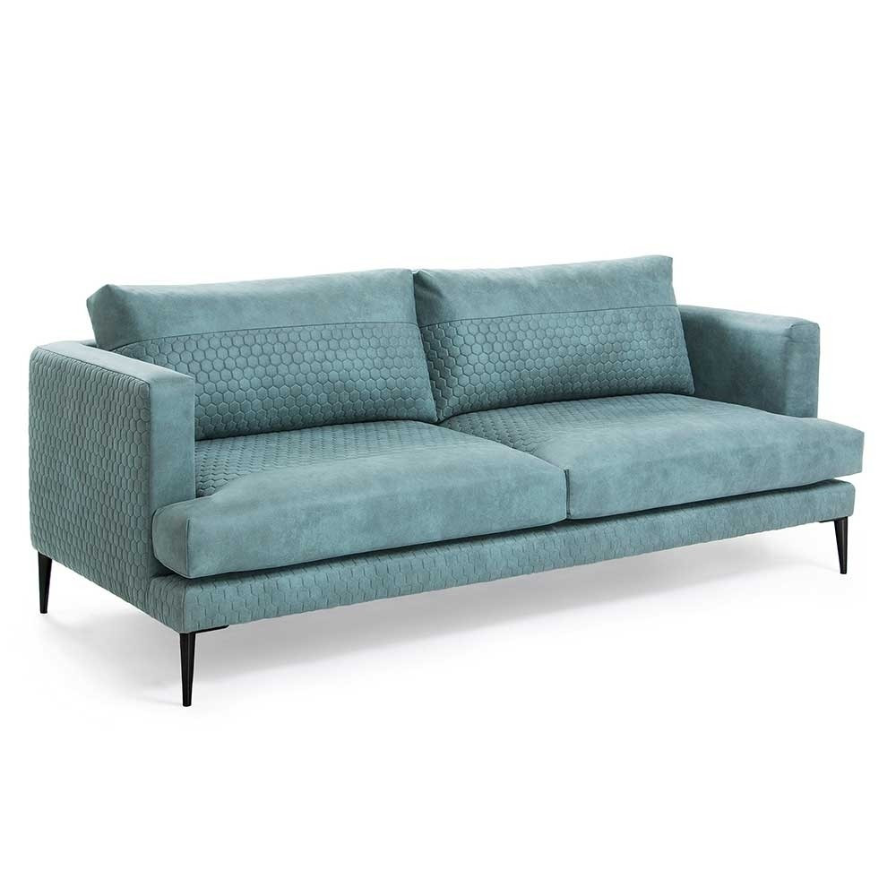 Sofa Türkis
 Tolles Sofa in Türkis Blau mit Waben Stepp 3 Sitzer 183cm