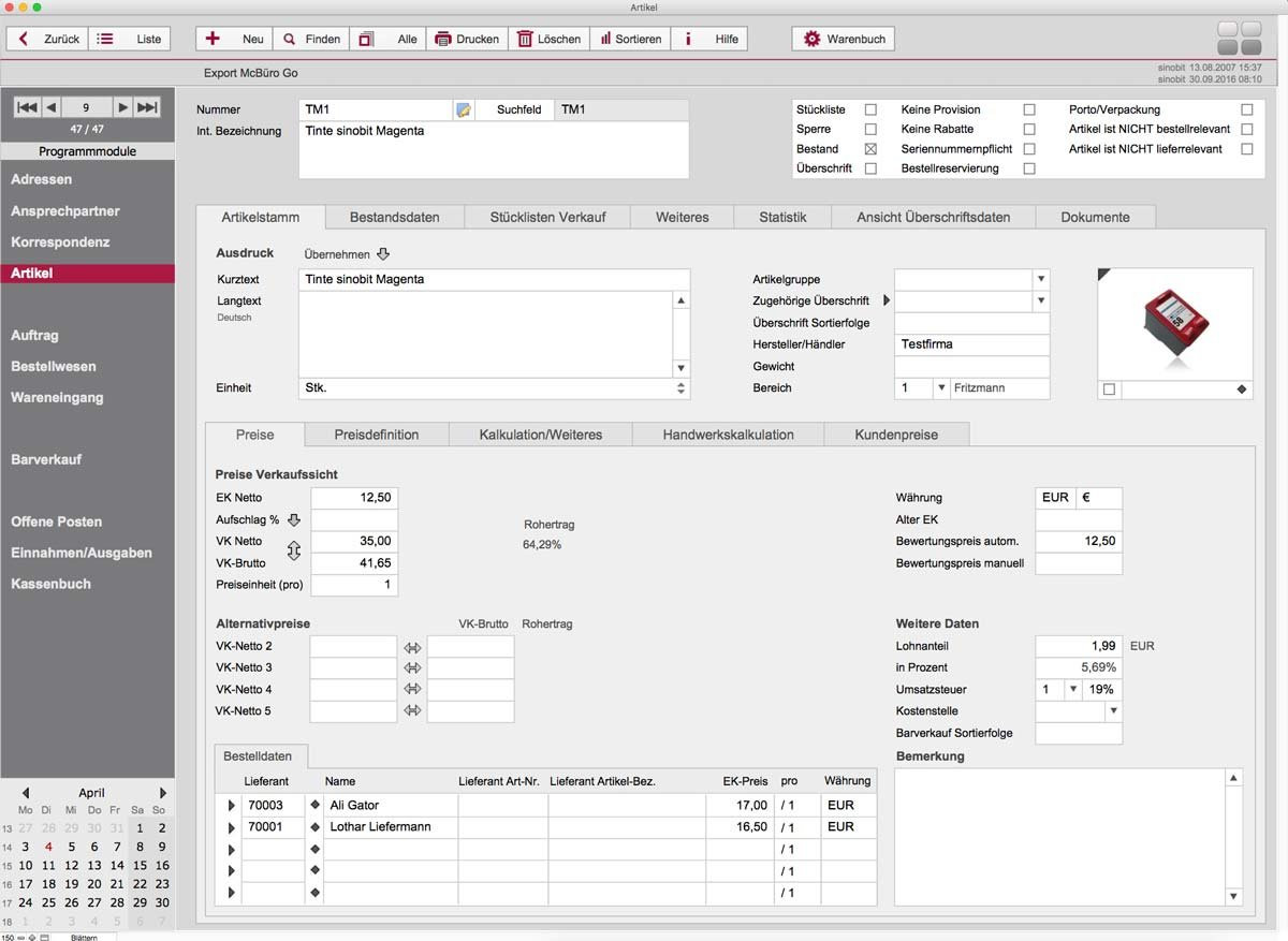 Software Handwerk
 Software McBüro Handwerk Zeiterfassung Fliesenleger