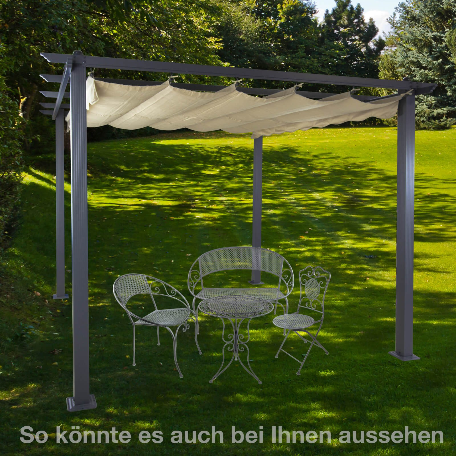 Sonnenschutz Garten
 Alu Pergola Garten Sonnenschutz Freiburg beige