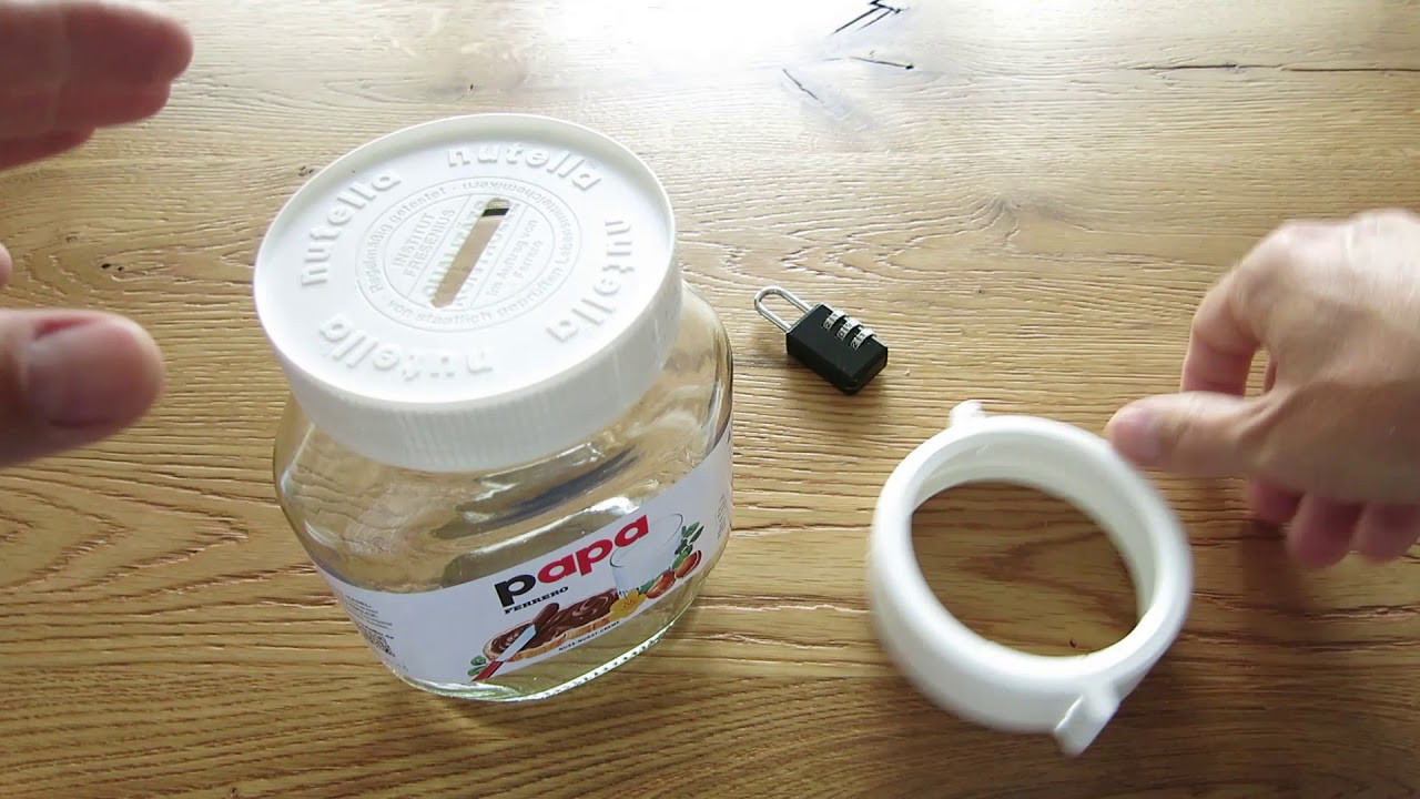 Spardose Diy
 DIY Spardose aus einem Nutellaglas Brotaufstrichglas