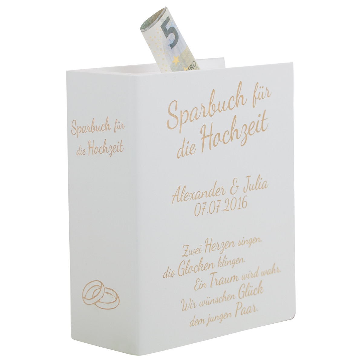 Spardose Hochzeit
 Spardose zur Hochzeit Spardose mit individueller Gravur