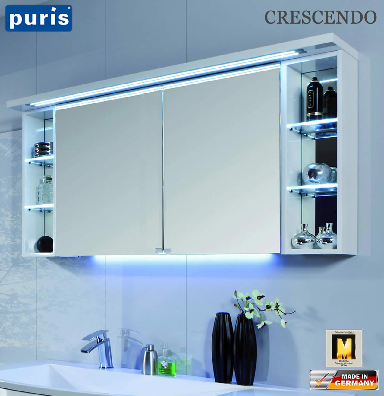 Spiegelschrank Led
 Puris Crescendo LED Spiegelschrank 140 cm S2A R