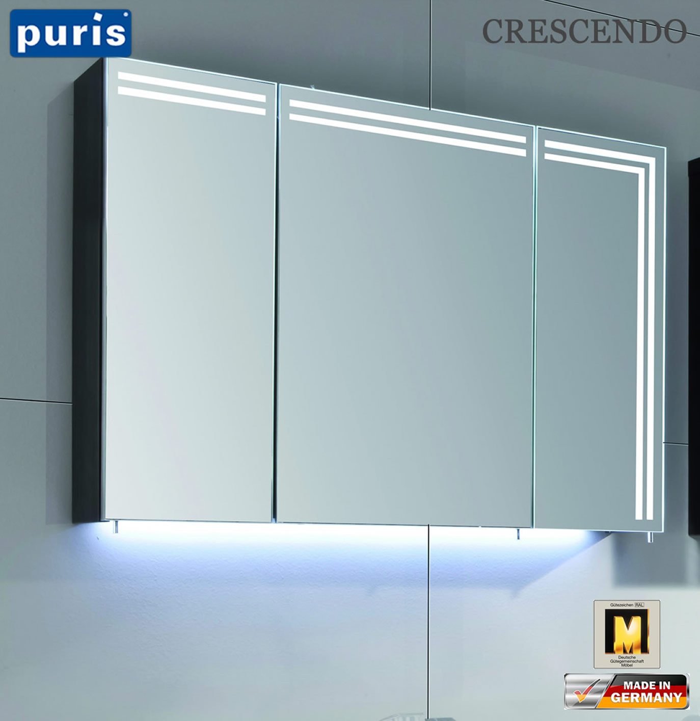 Spiegelschrank Led
 Puris Crescendo LED Spiegelschrank 90 cm S2A439L23