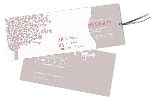 Sprüche Einladungskarte Hochzeit
 Einladungskarte Hochzeit "Kirschblüten"