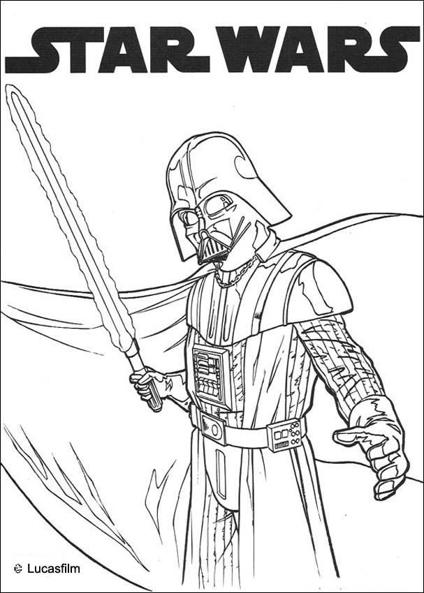 Star Wars Ausmalbilder Darth Vader
 Darth vader mit laserschwert zum ausmalen de hellokids