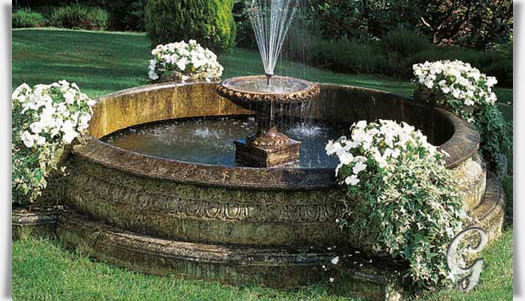 Steinbrunnen Garten
 Garten Brunnen Einfassung Sandstein groß • Gartentraum