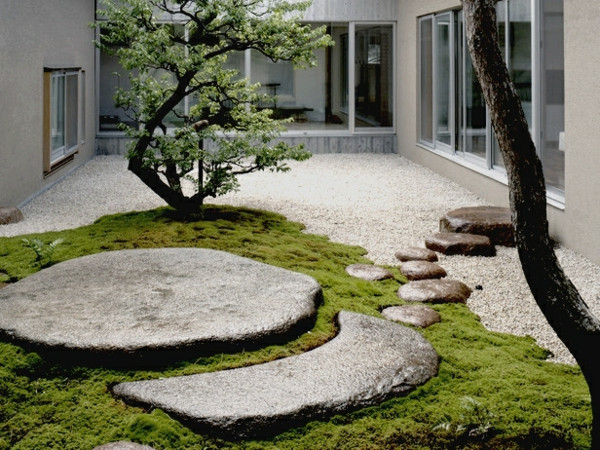 Steinplatten Garten
 Zen Garten anlegen Hauptelemente des japanischen Gartens