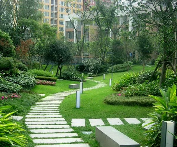 Steinplatten Garten
 50 moderne Gartengestaltung Ideen