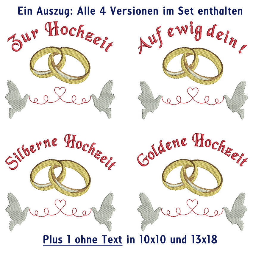 Stickdatei Hochzeit
 Giga Hochzeits Set Stickdatei Rock Queen Stickdateien