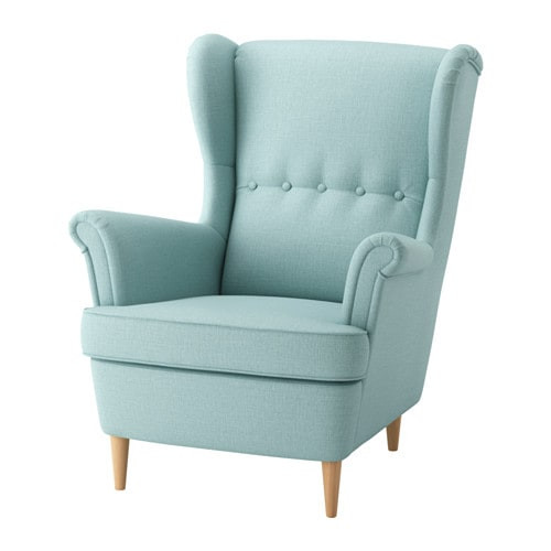 Strandmon Sessel
 STRANDMON Wing chair Skiftebo light turquoise IKEA