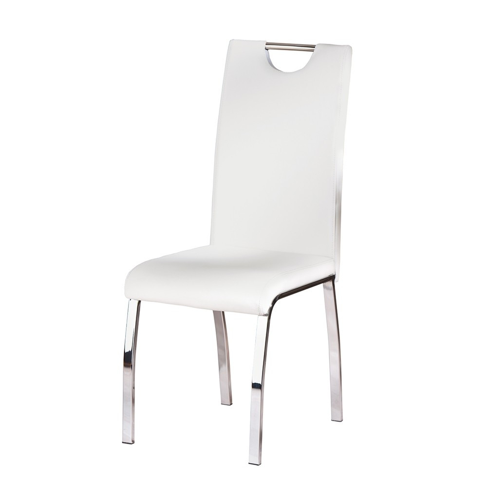 Stuhl Weiß
 Stuhl Ozaro in Weiß Stahl verchromt