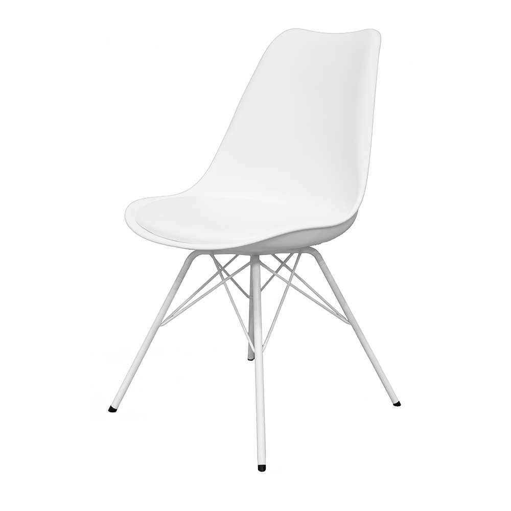 Stuhl Weiß
 Moderner Retro Stuhl Juncolm in Weiß