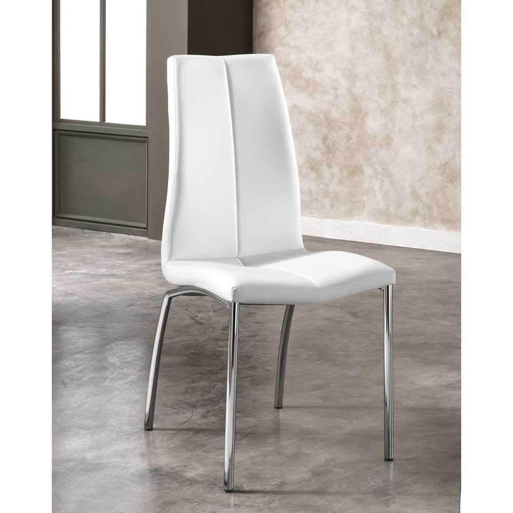 Stuhl Weiß
 Stuhl Andrewa in Weiß gepolstert mit Metall