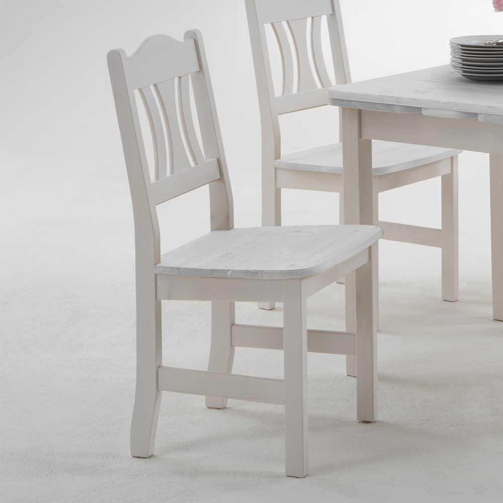 Stuhl Weiß
 Stuhl Vironegras in Weiß aus Kiefer massiv