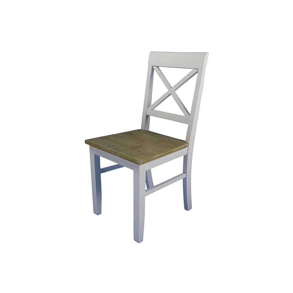 Stuhl Weiß
 Stuhl Cultures in Weiß Holz Landhaus