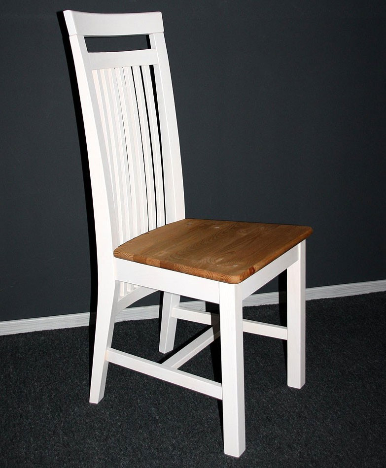 Stuhl Weiß
 Stuhl aus Holz Holzstuhl Stühle Kiefer massiv weiß gelaugt