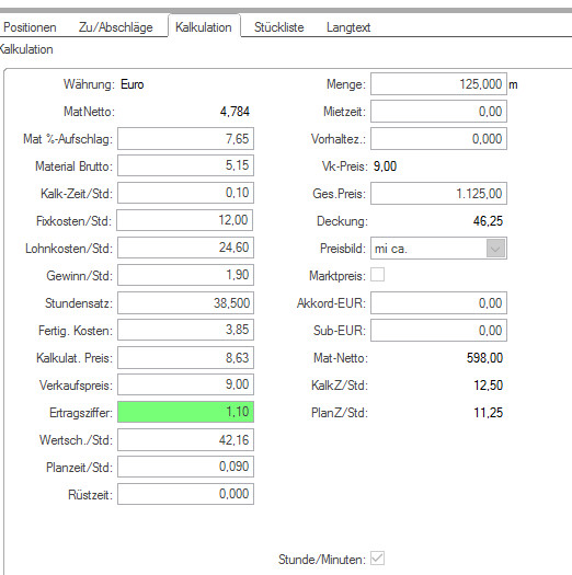 Stundenlöhne Handwerk
 Kalkulationssoftware