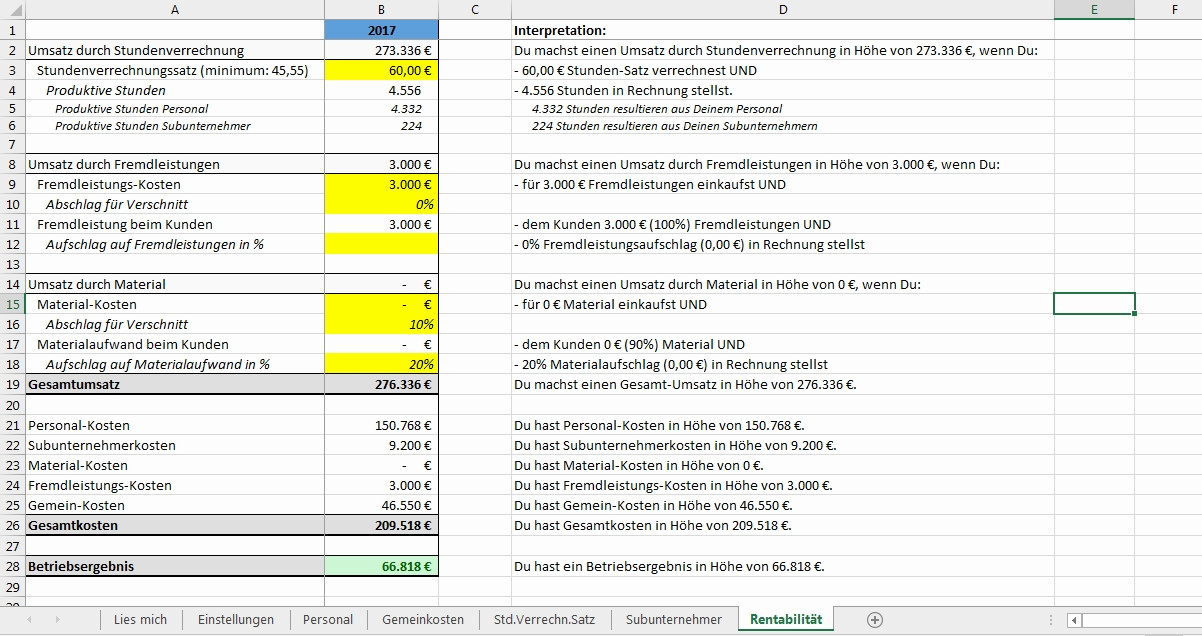 Stundensatz Berechnen Handwerk
 Excel Vorlagen Handwerk Kalkulation Kostenlos