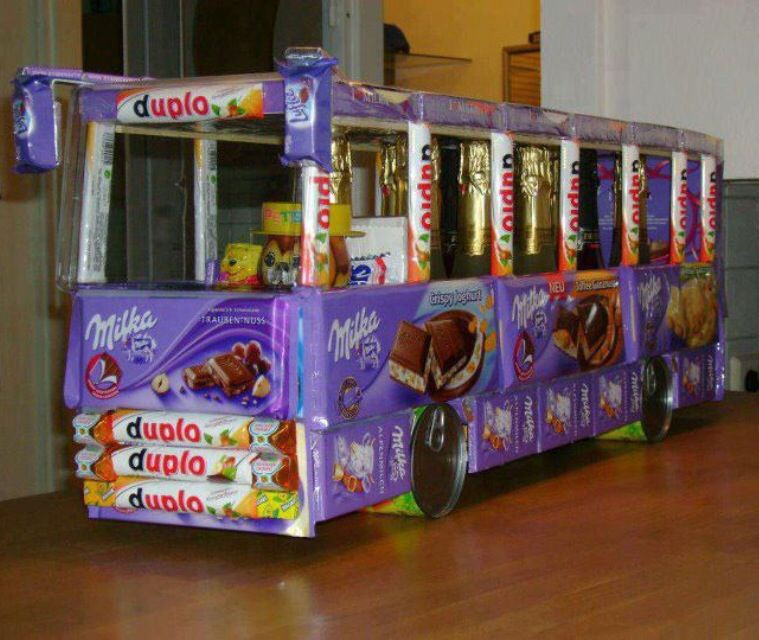 Süßigkeiten Geschenke
 Süßigkeiten Bus Geschenk Ideen Pinterest